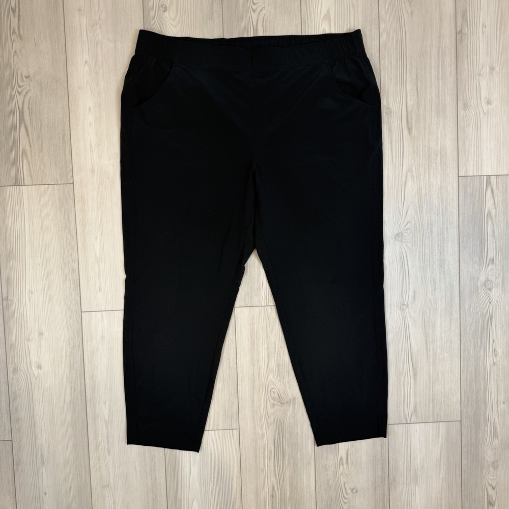 Eddie Bauer Pants Women's 2X Black Traveler Ankle Hi Rise Pull On Stretch